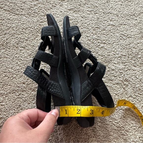 Vionic Orthaheel Black Strappy Slingback Sandals Womens Size 7 Crocodile Reptile - Picture 6 of 10
